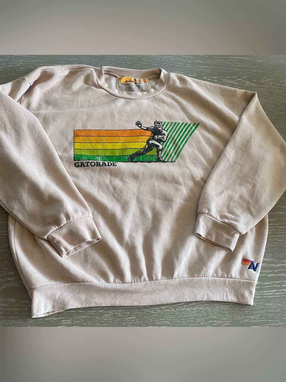 Aviator Nation X Gatorade RARE Tan Crewneck with Gatorade Graphic